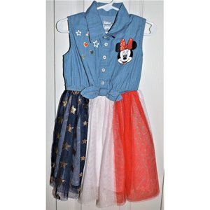 Disney Junior Minnie 3T tulle skirt button denim top sleeveless, good for  twins